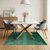 Emerald Green Geometric Modern Area Rug