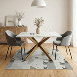 Dreamy Grey Bears Clouds Stars Nursery Rug