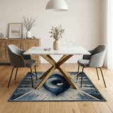 Mystic All-Seeing Eye Blue Geometric Rug