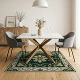 Emerald Traditional Persian Emerald Green Persian Medallion Area Rug