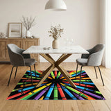 Colorful Crayon Burst Kids Area Rug