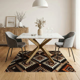 Southwestern Geometric Diamond Brown Tan Rug