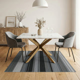 Geometric Modern Grey Striped Area Rug