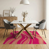 Vibrant Abstract Area Vibrant Pink Wavy Abstract Area Rug