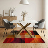 Multi-color and Patterns Geometric Modern Vibrant Geometric Multi-Color Area Rug