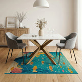 Playful Underwater Fish Coral Area Rug