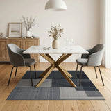 Black and White Abstract Geometric Black White Area Rug