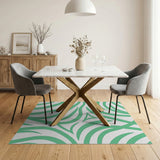 Vibrant Green Wavy Line Area Rug