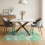 Serene Green Wavy Abstract Area Rug