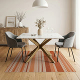 Warm Orange Horizontal Stripe Woven Rug