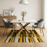Brown and Tan Brown Tan Geometric Abstract Area Rug