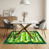 Lush Green Bench Garden Area Rug