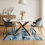 Starry Blue Mountains Woven Area Rug