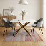 Pink Abstract Wavy Pink Area Rug