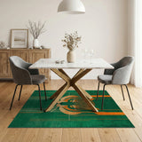 Geometric Tiger Face Area Rug - Green Orange