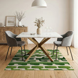 Whimsical Green Cactus Repeat Area Rug