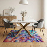 Multi-color and Patterns Vibrant Seashell Starfish Coastal Rug