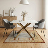 Beige and Neutral Heritage Tribal Beige Geometric Heritage Tribal Area Rug