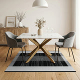 Bold Black and White Bold Black White Geometric Stripe Area Rug