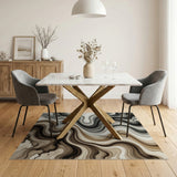 Abstract Fluid Wave Area Rug
