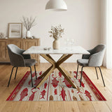 Red Swimming Fish Southwestern Area Rug
