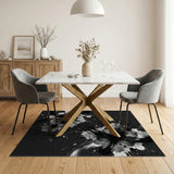 Black Ink Splash Abstract Area Rug