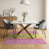 Kids Cartoon Playful Smiley Faces Multi-Color Area Rug