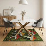 Whimsical Red Mushroom Cluster Area Rug