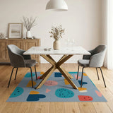 Playful Smiley Clouds Shapes Kids Rug