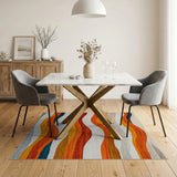 Multi-color and Patterns Wavy Multi-Color Geometric Area Rug
