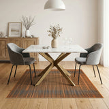Vibrant Orange Black Geometric Woven Area Rug