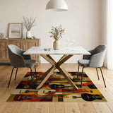 Geometric Guitar Collage Area Rug