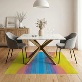 Multi-color and Patterns Geometric Modern Vibrant Multi-Color Striped Geometric Area Rug