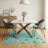 Playful ABC Pandas Letters Kids Cartoon Rug