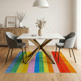 Multi-color and Patterns Geometric Modern Vibrant Rainbow Horizontal Stripe Area Rug