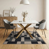 Geometric Modern Bold Geometric Black White Area Rug