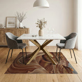 Canyon Wave Brown Tan Area Rug