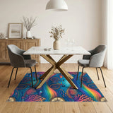 Rainbow Bicycle Underwater Washable Area Rug