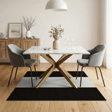 Geometric Modern Black and White Bold Black White Vertical Stripe Area Rug