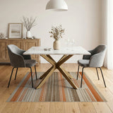 Orange Geometric Southwestern Fringe Rug