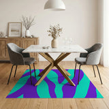 Vivid Purple Teal Zebra Wave Area Rug