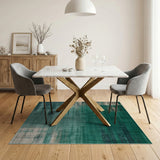 Abstract Area Emerald Green Distressed Abstract Area Rug