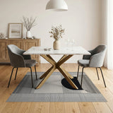 Modern Semicircle Geometric Black White Area Rug