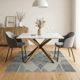 Grey Diamond Geometric Area Rug