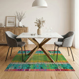 Vibrant Multi-Color Geometric Tribal Rug