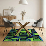 Neon Geometric Tunnel Area Rug