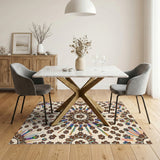 Rainbow Paw Print Mandala Area Rug