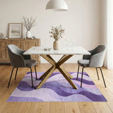Abstract Area Wavy Purple Wavy Abstract Area Rug