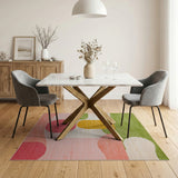 Geometric Modern Vibrant Multi-Color Geometric Abstract Area Rug