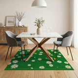 Daisy Meadow Green Area Rug